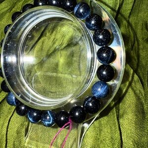 Blue Tigers Eye Beaded Bracelet